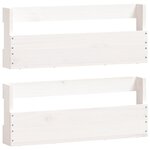vidaXL Étagères à chaussures murales 2 Pièces Blanc 59x9x23 cm Pin massif