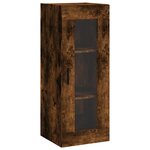 vidaXL Buffet haut Chêne fumé 34 5x34x180 cm Bois d'ingénierie