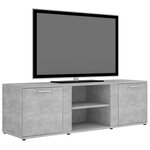 vidaXL Meuble TV Gris béton 120x34x37 cm Bois d’ingénierie