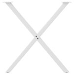 vidaXL Pieds de table à manger en forme de X 2 pièces blanc 70 x (72-73) cm acier