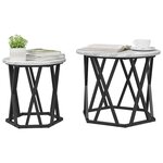 vidaXL Table d'appoint 2 Pièces Gris Sonoma Bois d'ingénierie et acier