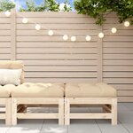 vidaXL Repose-pieds de jardin avec coussins lot de 2 bois pin massif