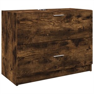 vidaXL Meuble d'évier chêne fumé 78x37x59 cm bois d'ingénierie