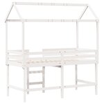 vidaXL Lit superposé avec échelle et toit sans matelas blanc 90x200 cm