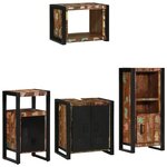 vidaXL Ensemble de mobilier de salle de bain avec étagère avec stockage avec porte 4 Pièces