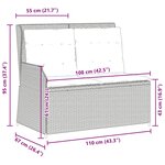 vidaXL Banc inclinable de jardin avec coussins marron résine tressée