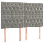 vidaXL Sommier à lattes de lit et matelas Gris clair 140x190cm Velours