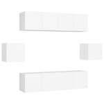 vidaXL Ensemble de meubles TV 6 Pièces Blanc Bois d'ingénierie