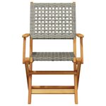 vidaXL Chaises de jardin pliantes lot de 8 gris poly rotin bois massif