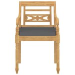 vidaXL Salon de jardin 4 Pièces avec coussins Bois de teck solide