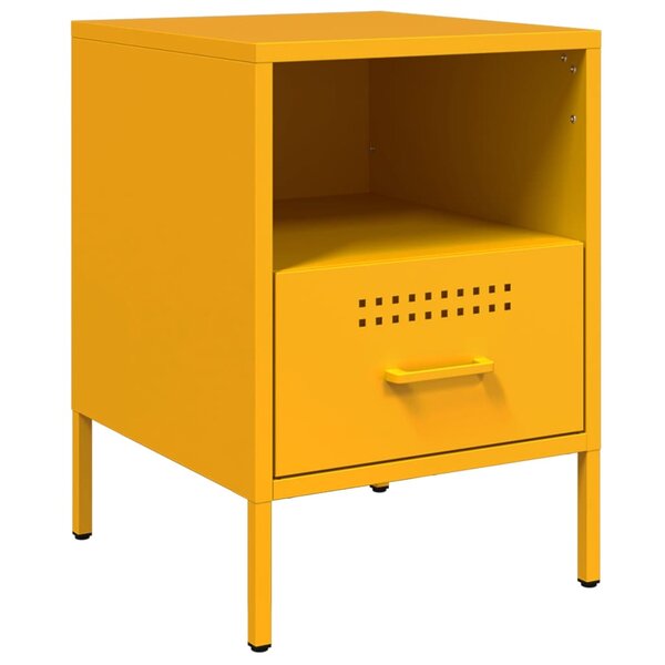 vidaXL Table de chevet jaune moutarde 36x39x50 5 cm
