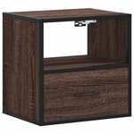 vidaXL Table de chevet murale chêne marron 40x31x39 5 cm