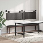 vidaXL Tête de lit suspendue Avec lumière LED Noir PU antique