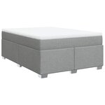 vidaXL Sommier à lattes de lit avec matelas Gris clair 140x200cm Tissu