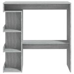 vidaXL Table de bar et étagère de rangement Sonoma gris 100x50x101 5cm