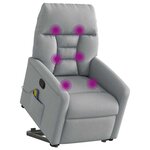 vidaXL Fauteuil de massage inclinable Gris clair Tissu