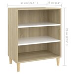 Vidaxl buffet blanc et chêne sonoma 57x35x70 cm aggloméré