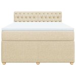 vidaXL Sommier à lattes de lit avec matelas Crème 160x200 cm Tissu