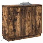 vidaXL Buffet LED Chêne fumé 90 x 32 x 75 cm Bois d'ingénierie