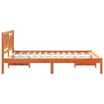 vidaXL Cadre de lit avec tête de lit Brun cire 120 x 190 cm Pin massif