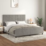 vidaXL Cadre de lit avec tête de lit Gris clair 160x200 cm Velours