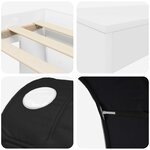 vidaXL Lit avec Tunnel 4 Pièces Blanc et noir Bois d'ingénierie