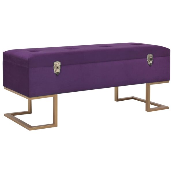 vidaXL Banc avec compartiment de rangement 105 cm Violet Velours