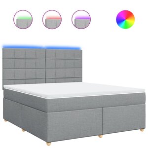 vidaXL Sommier à lattes de lit avec matelas Gris clair 180x200cm Tissu