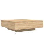 vidaXL Table basse avec lumières LED chêne sonoma 100x100x31 cm