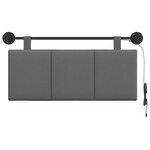 vidaXL Tête de lit suspendue Avec lumière LED Gris foncé Tissu