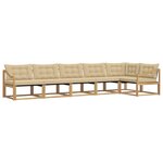 vidaXL Ensemble de canapés d'extérieur 6 Pièces Blanc et Beige