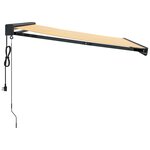 vidaXL Auvent rétractable jaune et blanc 3 5x2 5 m tissu et aluminium