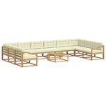 vidaXL Ensemble de canapés d'extérieur 11 pc Blanc et crème