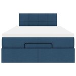 vidaXL Lit ottoman avec matelas et LED bleu 120x190 cm tissu