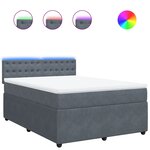 vidaXL Sommier à lattes de lit et matelas Gris foncé 140x200cm Velours
