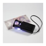 Loupe de poche avec lampe UV  grossissement 10x - 30x.