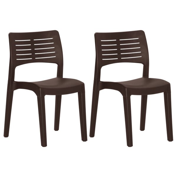 vidaXL Chaises de jardin lot de 2 Moka Polypropylène
