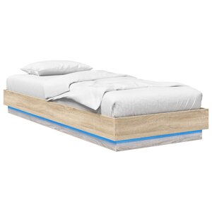 vidaXL Cadre de lit avec LED Chêne Sonoma 80 x 200 cm