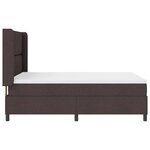 vidaXL Lit à ressorts avec matelas Marron foncé 140 x 200 cm tissu