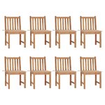 vidaXL Chaises de jardin lot de 8 avec coussins Bois de teck massif