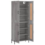 vidaXL Buffet haut Sonoma gris 69 5x34x180 cm Bois d'ingénierie