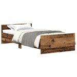 vidaXL Cadre de lit sans matelas vieux bois 75x190 cm bois ingénierie
