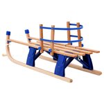 vidaXL Traîneau pliable en bois avec dossier 119 cm
