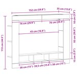 vidaXL Meuble TV Mural Bois Vieilli 152x22x113 cm