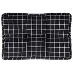 vidaXL Coussin de palette motif à carreaux noir 50x40x12 cm tissu