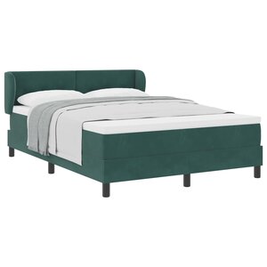 vidaXL Lit à ressorts avec tête de lit Vert foncé 140 x 190 cm Velours