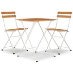 vidaXL Ensemble de bistro pliable 3 Pièces Bois d'acacia solide et acier