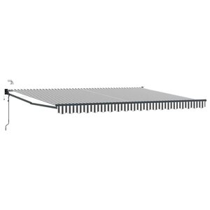 vidaXL Auvent rétractable électrique Anthracite et blanc 5 x 3 m
