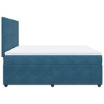 vidaXL Sommier à lattes de lit et matelas Bleu foncé 200x200cm Velours