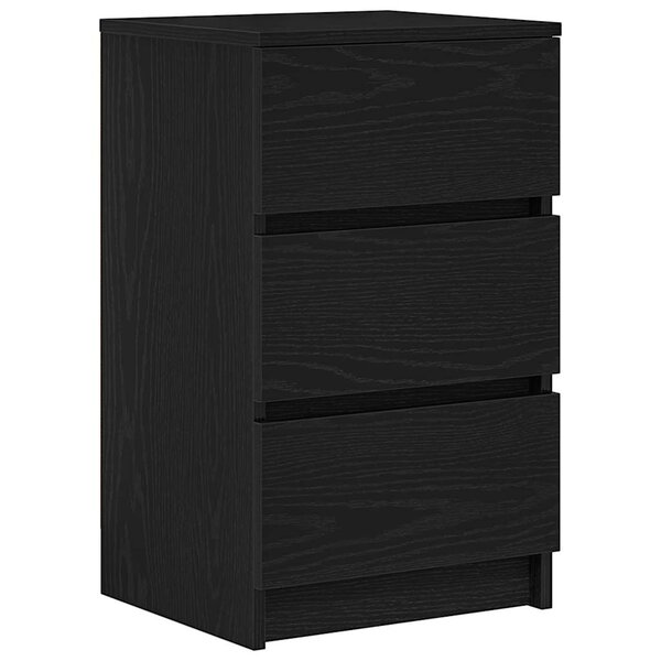 vidaXL Table de chevet avec 3 tiroirs noir 39x35x65 cm